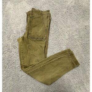 J. Crew Chino Pants Women's‎ Size 26 Green Flex Straight Khaki